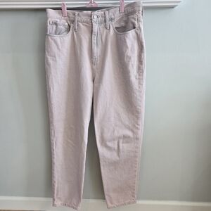 Madewell The Momjean: Overdyed Edition in Pale Lilac size 32/14